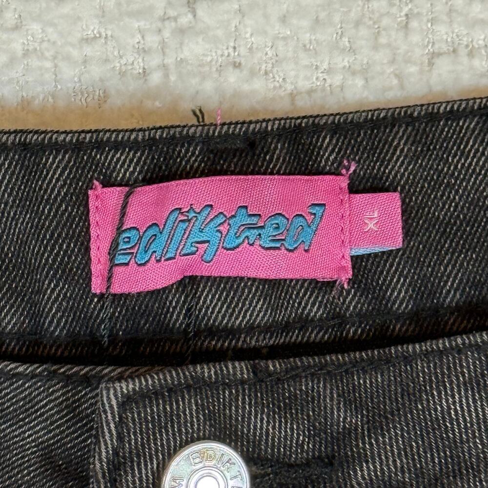 NWT Edikted Raelynn Washed Low Rise Baggy Jeans black size XL - Picture 4 of 11